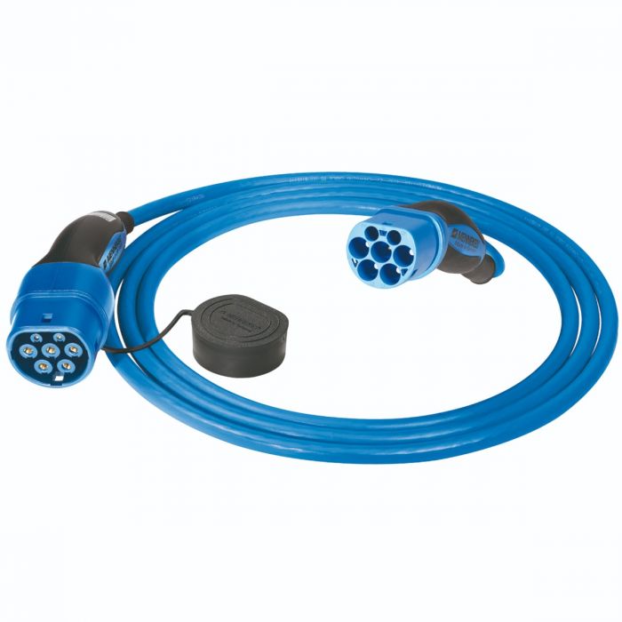 Kabelmeister E-Auto-Ladekabel Mode 3, Typ 2 Stecker an Buchse, 16 A, 5 m,  blau ++ Cyberport